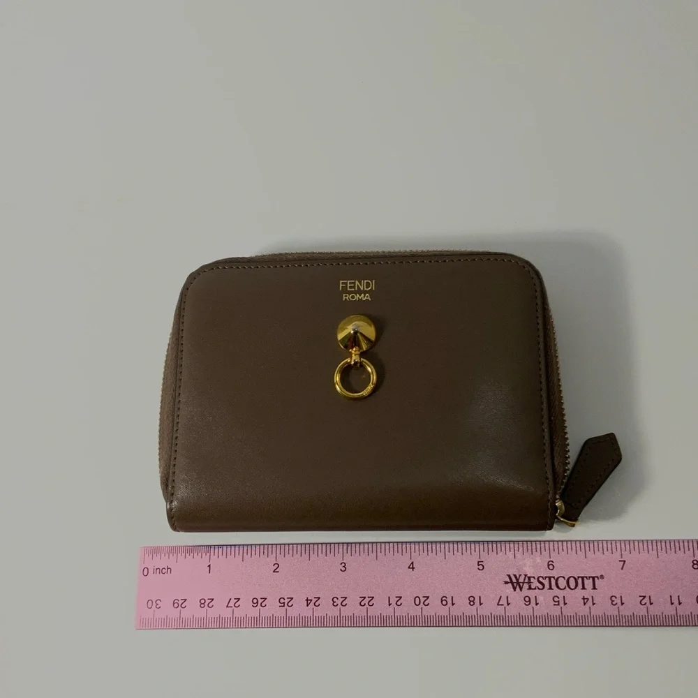 FENDI Bifold Wallet Visor Way Leather Brown Women's 8M0401-6GM